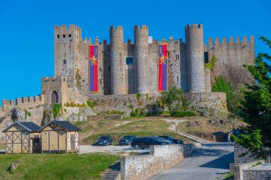 Portekiz 'deki Obidos şatosunun manzarası.