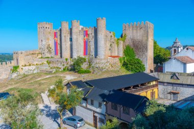 Portekiz 'deki Obidos şatosunun manzarası.
