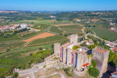 Portekiz 'deki Obidos şatosunun manzarası.