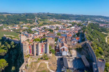 Portekiz 'deki Obidos şatosunun manzarası.