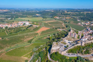 Portekiz 'deki Obidos şatosunun manzarası.
