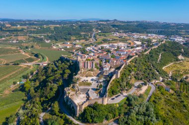 Portekiz 'in Obidos şehrinin Panoraması.