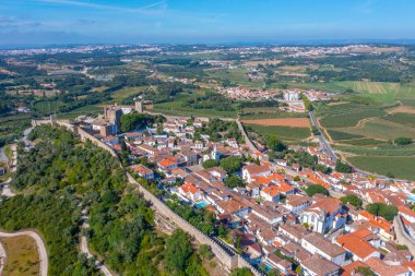 Portekiz 'in Obidos şehrinin Panoraması.
