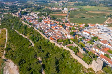 Portekiz 'in Obidos şehrinin Panoraması.