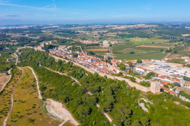 Portekiz 'in Obidos şehrinin Panoraması.