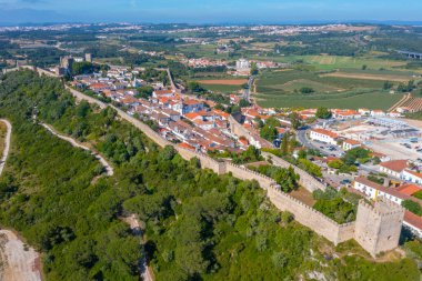 Portekiz 'in Obidos şehrinin Panoraması.