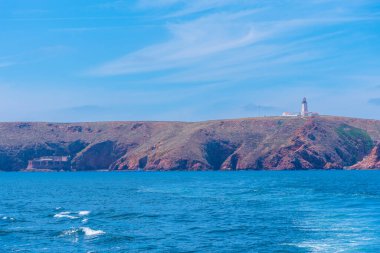 Portekiz 'deki Berlenga Grande Adası manzarası.