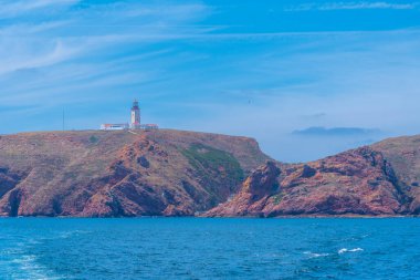 Portekiz 'deki Berlenga Grande Adası manzarası.