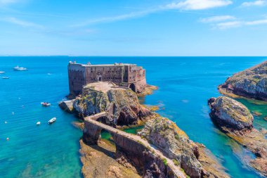 Portekiz 'deki Berlenga Grande Takımadasında Sao Joao Baptista Kalesi.