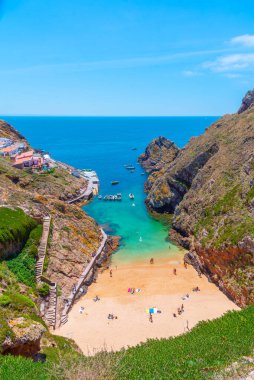 Portekiz 'deki Berlenga Grande Takımadası' nda bir plaj manzarası.