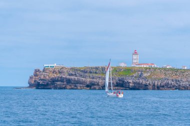Cabo Carvoeiro pelerini Portekiz 'in Peniche kasabası yakınlarında..