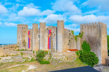 Portekiz 'deki Obidos şatosunun manzarası.