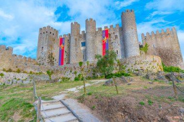Portekiz 'deki Obidos şatosunun manzarası.