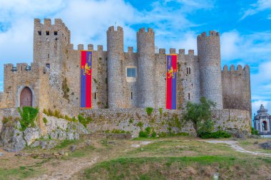 Portekiz 'deki Obidos şatosunun manzarası.