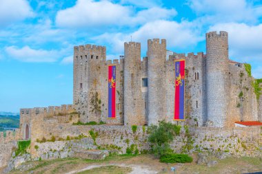 Portekiz 'deki Obidos şatosunun manzarası.