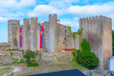 Portekiz 'deki Obidos şatosunun manzarası.