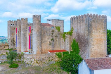 Portekiz 'deki Obidos şatosunun manzarası.