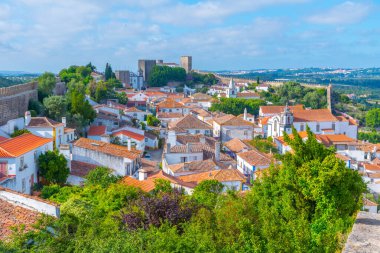 Portekiz 'in Obidos şehrinin Panoraması.
