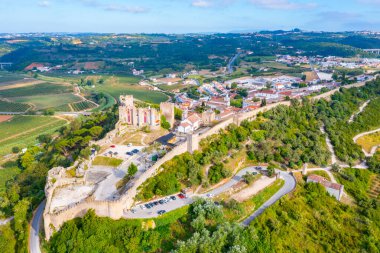 Portekiz 'in Obidos şehrinin Panoraması.