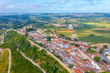 Portekiz 'in Obidos şehrinin Panoraması.