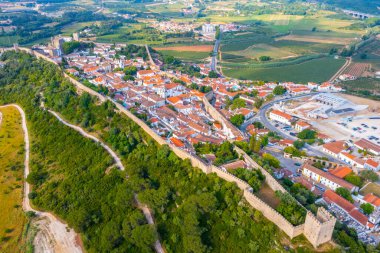 Portekiz 'in Obidos şehrinin Panoraması.