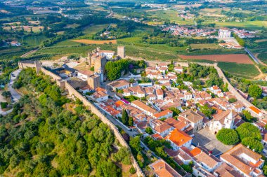 Portekiz 'in Obidos şehrinin Panoraması.