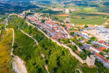 Portekiz 'in Obidos şehrinin Panoraması.