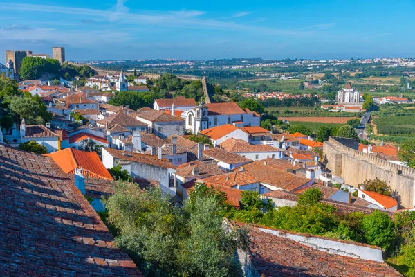 Panorama Miasta Obidos Portugalii — Zdjęcie stockowe