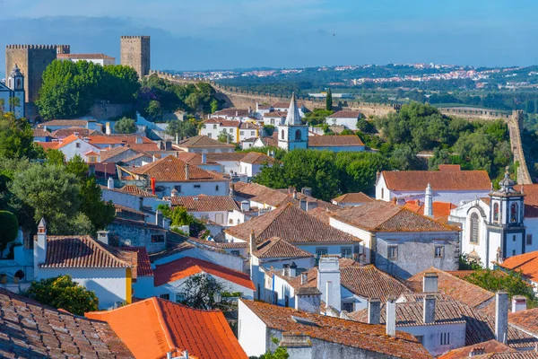 Portekiz Obidos Şehrinin Panoraması — Stok fotoğraf