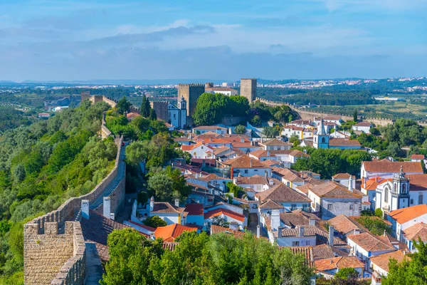 Portekiz 'in Obidos şehrinin Panoraması.