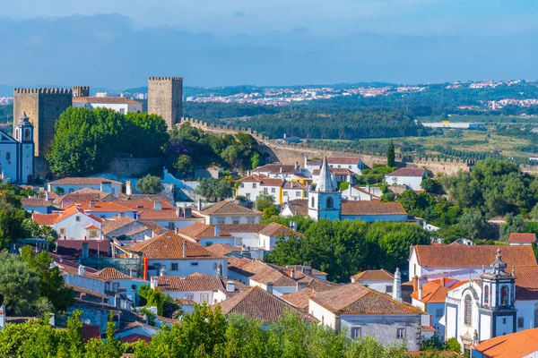 Portekiz 'in Obidos şehrinin Panoraması.