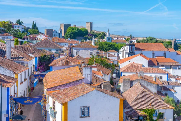 Portekiz 'in Obidos şehrinin Panoraması.
