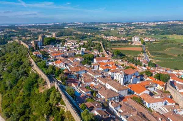 Portekiz 'in Obidos şehrinin Panoraması.