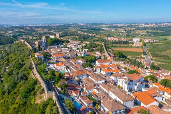 Portekiz 'in Obidos şehrinin Panoraması.