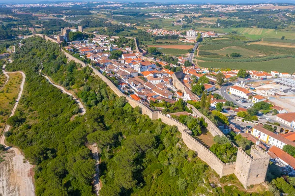 Portekiz 'in Obidos şehrinin Panoraması.