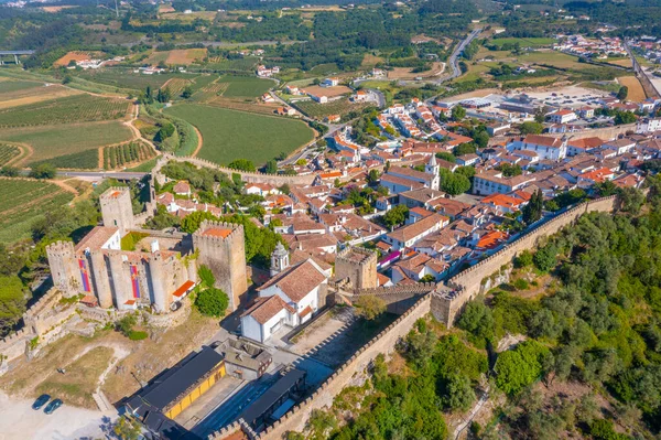 Portekiz 'in Obidos şehrinin Panoraması.