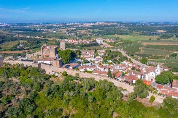 Portekiz 'in Obidos şehrinin Panoraması.