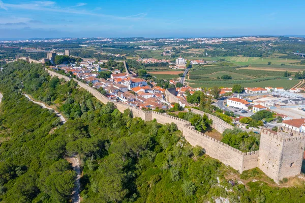 Portekiz 'in Obidos şehrinin Panoraması.