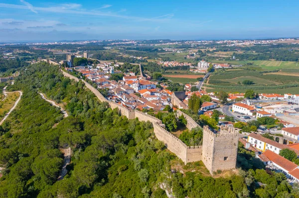 Portekiz 'in Obidos şehrinin Panoraması.