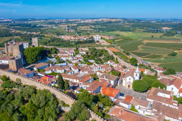 Portekiz 'in Obidos şehrinin Panoraması.