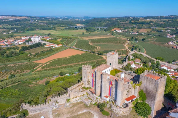 Portekiz 'deki Obidos şatosunun manzarası.