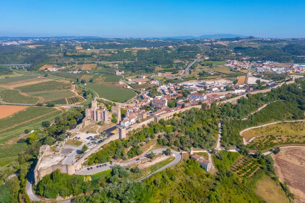 Portekiz 'in Obidos şehrinin Panoraması.
