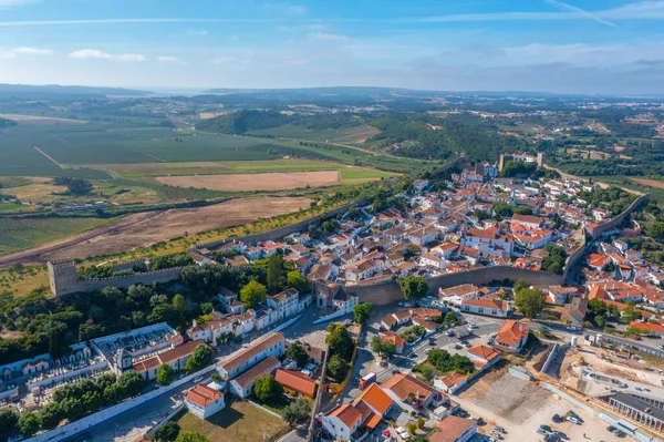 Portekiz 'in Obidos şehrinin Panoraması.