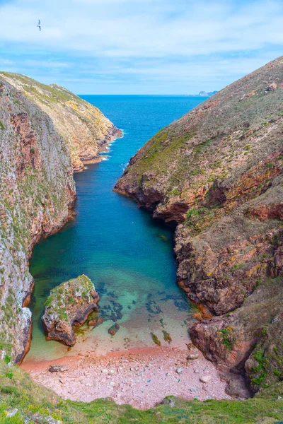 Portekiz 'deki Berlanga Grande Adası' nın bir körfezi manzarası.