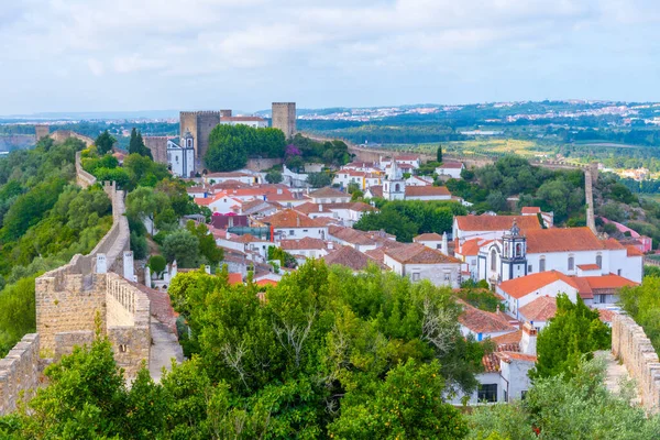 Portekiz 'in Obidos şehrinin Panoraması.