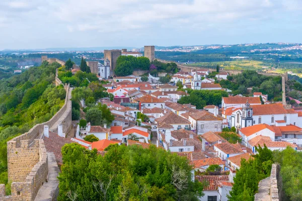 Portekiz 'in Obidos şehrinin Panoraması.