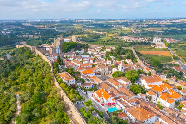 Portekiz 'in Obidos şehrinin Panoraması.