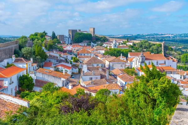 Portekiz 'in Obidos şehrinin Panoraması.