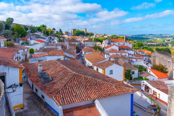 Portekiz 'in Obidos şehrinin Panoraması.