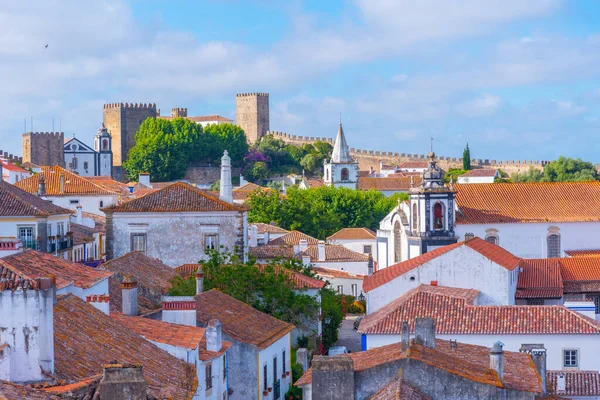 Portekiz 'in Obidos şehrinin Panoraması.